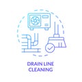 Drain line cleaning blue gradient concept icon Royalty Free Stock Photo