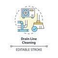 Drain line cleaning multi color concept icon Royalty Free Stock Photo