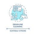 Drain line cleaning soft blue concept icon Royalty Free Stock Photo