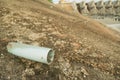 Drain pipe on concrete wall Royalty Free Stock Photo