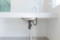 Drain pipe and kitchen sink. Royalty Free Stock Photo
