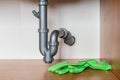 Drain Problems, blockage plumbing kitchen sink pipe unclog Royalty Free Stock Photo