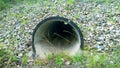 Drain under road in dry period