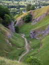Drainage of cave dale cutting through the rocky landscape of the