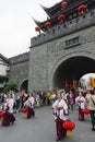 retro ceremony dressed in chinese traditional costume