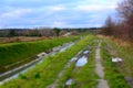 drainage ditch, water canal Royalty Free Stock Photo