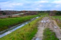 drainage ditch, water canal Royalty Free Stock Photo