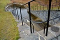 Drainage of drainage water from the bottom of the dam dam or pond through the upper safety overflow water overflow determines the