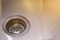 Drainage hole, sink holes in bathroom sink Royalty Free Stock Photo