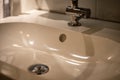 Drainage hole, sink holes in bathroom sink Royalty Free Stock Photo