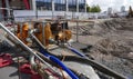 Drainage and preparation of a major construction site in the city center of Kiel, Schleswig-Holstein, Germany Royalty Free Stock Photo