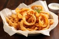 drained, crispy calamari on paper towel