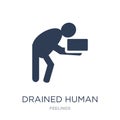 drained human icon. Trendy flat vector drained human icon on white background from Feelings collection