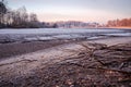 Drained pond near the village