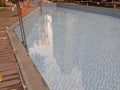 Drained swimming pool