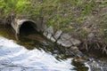 Drainpipe, pipe in a brook or river Royalty Free Stock Photo