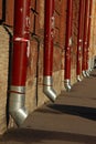 Drainpipes on a brick building Royalty Free Stock Photo