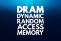 DRAM - Dynamic Random Access Memory acronym, technology concept background