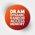 DRAM - Dynamic Random Access Memory acronym, technology concept background