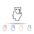Drama, emotion, head multi color style icon. Simple thin line, outline vector of creative thinking icons for ui and ux, website or