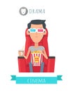 Drama Movie Flat Style Vector Concept