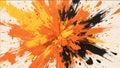 Orange and Black Explosive Paint Splash Forming a Dramatic Abstract Scene Royalty Free Stock Photo