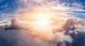 Dramatic Aerial Panoramic View of Cloudscape