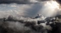 Dramatic Aerial Panoramic View of Cloudscape