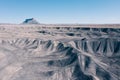 Dramatic aerial view of a sandstone mountain called Factory Butte Royalty Free Stock Photo