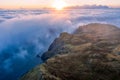 Dramatic aerial view of the Slieve League cliffs in County Donegal, Ireland Royalty Free Stock Photo