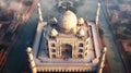 Dramatic Aerial View of the Taj Mahal in India - Generative AI