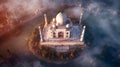 Dramatic Aerial View of the Taj Mahal in India - Generative AI