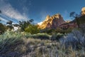 dramatic and amazing rock formations, canyons in Zion national Park in Utah during autumn. Royalty Free Stock Photo