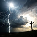 Religious and scientific apocalyptic background Royalty Free Stock Photo