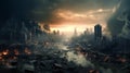 Dramatic apocalyptic background judgment day end of world complete destruction planet. Generative Ai Royalty Free Stock Photo