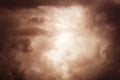 Dramatic apocalyptic clouds background with bright lightning in