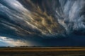 Dramatic asperatus clouds in the sky created with generative AI technology Royalty Free Stock Photo