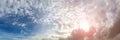 Dramatic atmosphere panorama aerial view of sky and clouds. Royalty Free Stock Photo