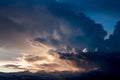 Dramatic atmosphere panorama view of beautiful sunset sky and cl Royalty Free Stock Photo