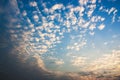 Dramatic atmosphere panorama view of beautiful sunset sky and cl Royalty Free Stock Photo