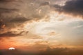 Dramatic atmosphere panorama view of beautiful twilight sky and Royalty Free Stock Photo