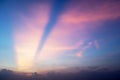 Dramatic atmosphere panorama view of beautiful twilight sky. Royalty Free Stock Photo