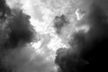 Dramatic atmosphere panorama view of storm clouds and bright sky Royalty Free Stock Photo