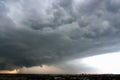 Dramatic atmosphere panorama view of storm clouds. Royalty Free Stock Photo