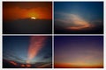 Dramatic atmosphere panorama view of sunset sky and clouds on twilight background. Royalty Free Stock Photo