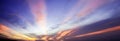 Dramatic atmosphere panorama view of twilight sky and clouds Royalty Free Stock Photo