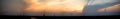 Dramatic atmosphere panorama view of twilight sky. Royalty Free Stock Photo