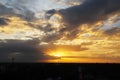 Dramatic atmosphere panorama view of twilight sky. Royalty Free Stock Photo