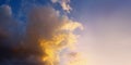 Dramatic atmosphere panorama view of twilight sky. Royalty Free Stock Photo