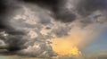 Dramatic atmosphere panorama view of twilight sky. Royalty Free Stock Photo